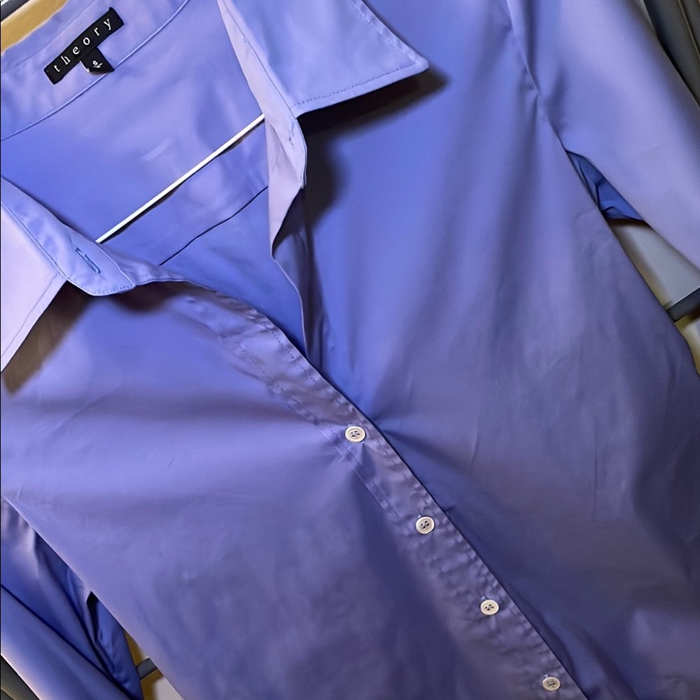 Theory Women's Blue Button Down Shirt